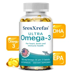 Omega-3 health supplement - supports heart health and brain health. 120 Capsules
