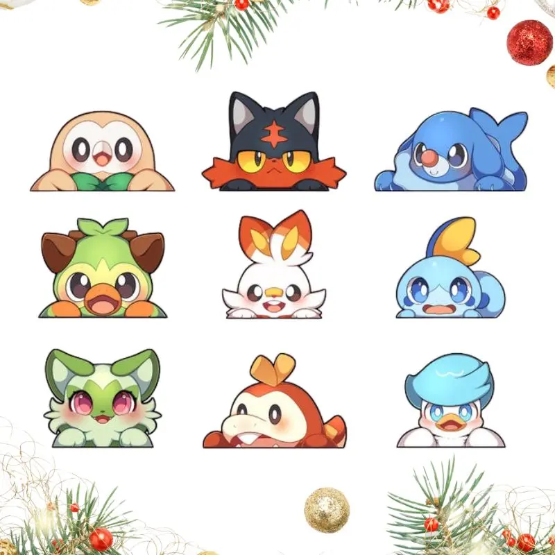 Cute Anime Eeveelutions Vinyl Peeker Sticker, Sylveon, Vaporeon, Jolteon, Flareon, Espeon, Umbreon Sticker, Tumble or Mug, Car