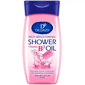 Dr.davey 200ML Rich Brightening Vitamin B3 Shower Oil, Moisturizing Body Care for Men & Women, Travel-Friendly, Suitable for All Seasons