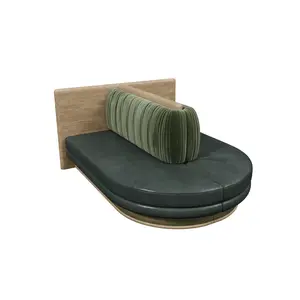 10 pcs.Light Luxury Commercial Furniture Green Round Half Circle Curve U Shape Restaurant Booth Seating Sofa for Night Club  For Restaurant Coffee Shop YJB006