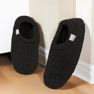 Women’s Soft Curly Full Slippers Memory Foam Lightweight House Shoes Cozy Loafer with Polar Fleece Lining