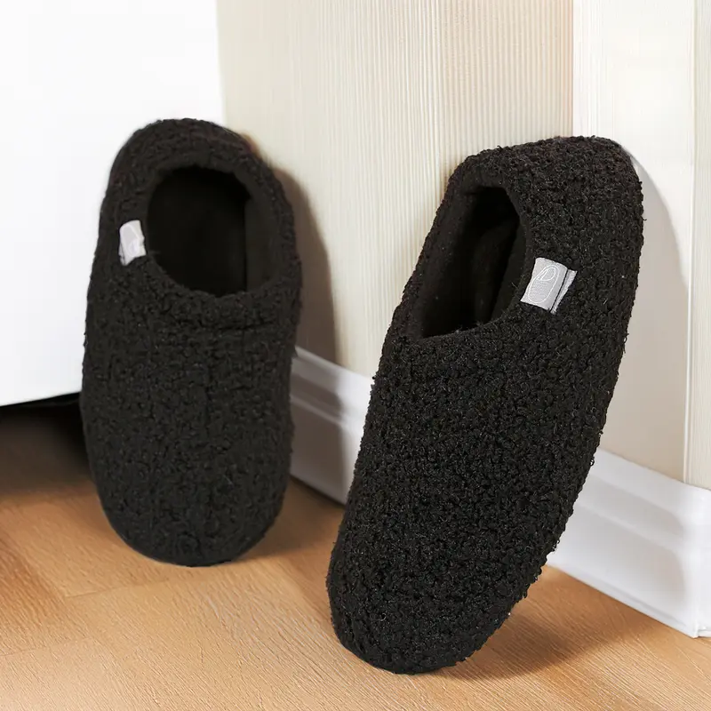 Women’s Soft Curly Full Slippers Memory Foam Lightweight House Shoes Indoor Cozy Loafer with Polar Fleece Lining
