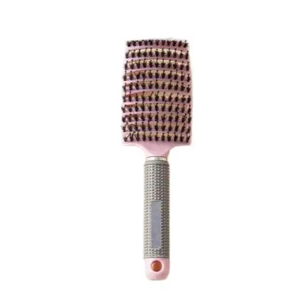 Boar Bristle Detangler Brush with Curved Venting, Gentle Care for All Hair Types, Anti-Tangle Haircare Accessory for Women, Men, Kids & Baby, None, Derived From Nature, Detangles Easily, Unisex Use, Naturally Derived, Curly Hair Detangler Brush, One Size