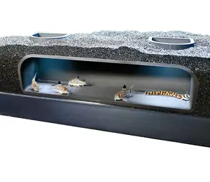 Aquarium Underground Tunnel Cave | Viewing Fish & Shrimp Under Gravel Tunnel | Fish Tank Decor Decoration Hideout Perfect for Corydora Catfish, Kuhli Loach, Clown Loach, Pleco