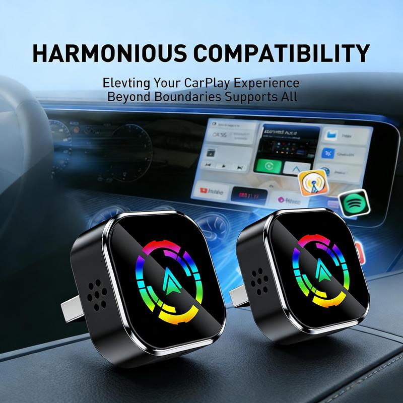 Premium Wireless CarPlay Dongle 2026 New Version - Fast 5-Second Auto Reconnect, Dual-Core Processor Anti-Overheating, Compatible with iPhone 6+ & Most Vehicles, Transform Your Drive into a Seamless Smart Experience