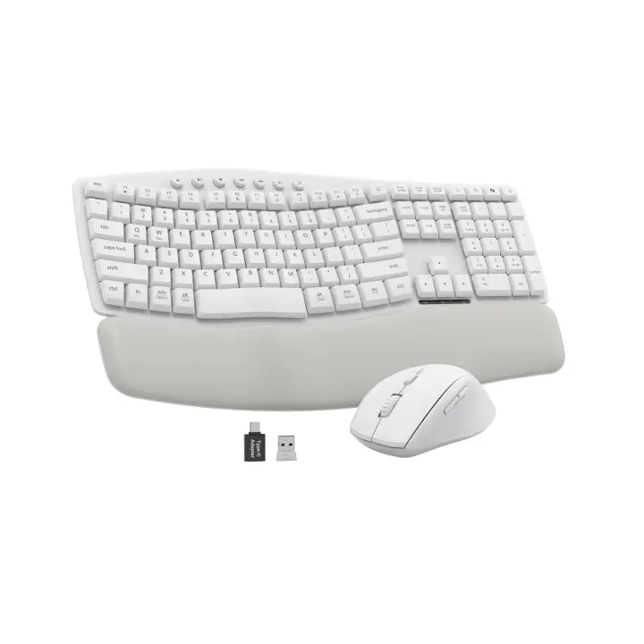 SABLUTE MA41 Quiet Wireless Keyboard & Mouse Combo 2.4G Ergonomic Wave Keys with Cushioned Palm Rest 3 DPI Adjustable Silent Mouse for Computer Laptop Windows (non-bluetooth)