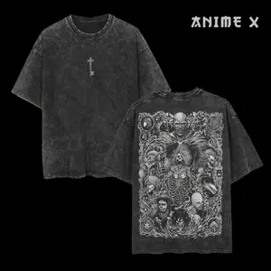 The Key Attack On Titan Vintage Washed Graphic T-Shirt | Shingeki no Kyojin Double Printed Oversized Heavyweight Cotton Anime Tee | Y2K Distressed Streetwear Manga Top | Gift For Anime Fan