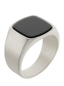RTZN Black Onyx Cushion Signet Ring