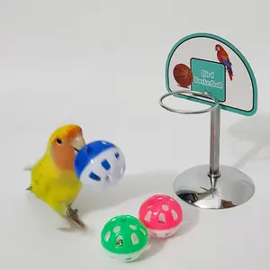 Parrot Basketball Toy, Bird Training Basketball Hoop, Interactive Puzzle & Chew Toy for Parakeet Cockatiel
