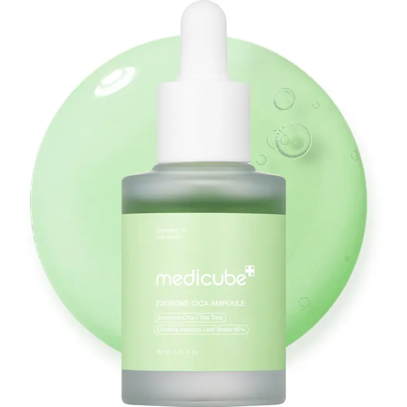 [medicube] Exosome Cica Tea Tree Calming Ampoule for All Skin Type | Skin texture, Low-irritating, Moisturizing & Soothing Serum | Korean Skincare | 30ml