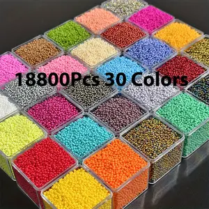 18800pcs Mixed 1.8mm Czech Glass Seed Beads 30 Colors Uniform Size for DIY Jewelry Making Colorful Round Spacer Beads Endless Design Possibilities Handmade Earrings Bracelets Necklaces Art Charms