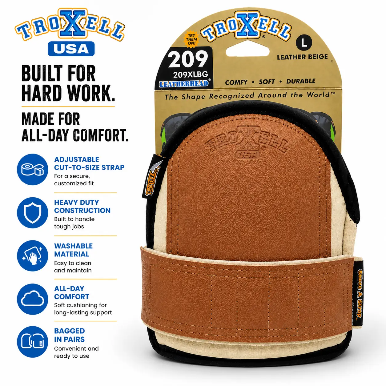 TROXELL USA SuperSoft Leatherhead Work Safety Kneepads for Home Improvement, Security & Safety Tasks