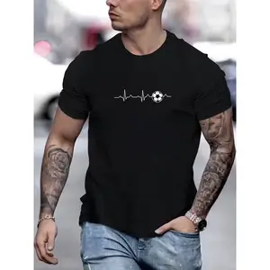 Women's Round Neck Short-Sleeve Cotton Top - Smooth, Soft Fabric, Seamless, Breathable, Regular Fit Solid Graphic T-Shirt for Spring, Summer Casual Soccer Wear