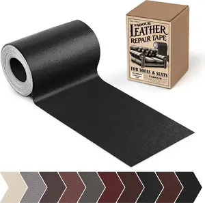 Leather Repair Patch, 3 x 60In Self Adhesive Leather Repair Tape Kit for Furniture, Couch, Sofa, Office, Car Seats, Car Interior,Vinyl Repair Kit (Black-Fine Grain)