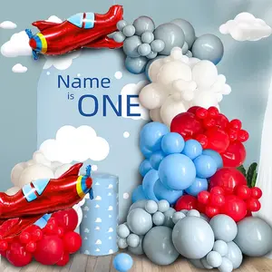 Airplane Balloon Arch Kit, 119pcs/set Mixed Color Balloon Set, Outdoor Party Decoration Supplies for Birthday Graduation Festival Party