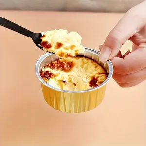 20pcs/set Kitchen Air Fryer Baking Aluminium Tin Foil Box Barbecue Egg Tart Pudding Tray for Restaurant Aluminum