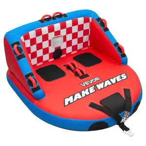 【Summervibes】VEVOR Towable Tubes for Boating, 2-Rider Inflatable Towable Tube for Boat to Pull, 340 lbs Capacity Water Sports Boating Tubes - with Full Nylon Cover, Dual Tow Points, Safety Valve & Padded Handles