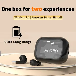 2-in-1 Wireless Bluetooth 5.4 Earbuds, One Charging Case with Two Styles of Headphones, Ultra Mini Comfort Sleep Earbuds & Daily Use Earphones, HD Call Low Latency