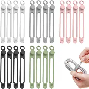 Silicone Cable Tie, Cable Organizer, Cable Straps, Reusable Cord Tie, Travel Cable Organizer, Cute Elastic Tie, Wire Tie, Modern