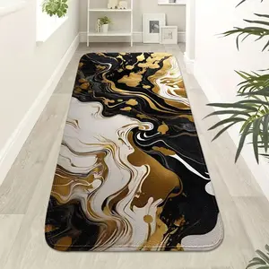 Luxury Gold Rendered Carpet, Modern Luxury Style, High-Quality Flannel Material, Soft Comfortable, Durable Anti-Slip Design, Ideal for Living Room