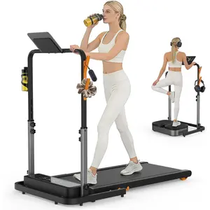 Walking Pad Handle Bar Attachment Only, Compatible with Walking Pads 24.8" Wide, Adjustable Treadmill Handrail with Phone/Cup Holder & Towel Hooks,Heavy-Duty, Easy Assembly, Black