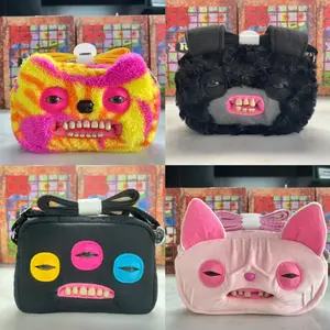 2026 New Original Fuggler Crossbody Plush Bag Tie Dye Ugly Cute Monster Teeth Soft Fluffy Casual Purse Funny Accessories Gifts