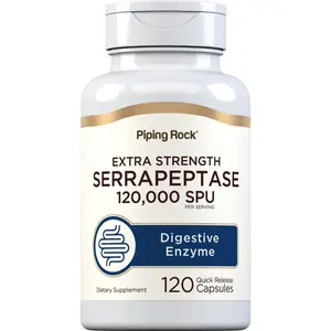 Piping Rock Serrapeptase 120000 SPU | 120 Capsules | Digestive Enzyme | Extra Strength Supplement | Non-GMO, Gluten Free