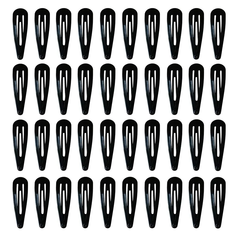 40 Counts Red Color Metal Snap Hair Clips 2 Inch Barrettes for Women Accessories