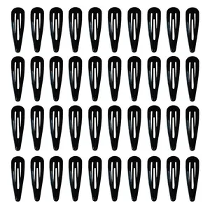 40 Counts Red Color Metal Snap Hair Clips 2 Inch Barrettes for Women Accessories