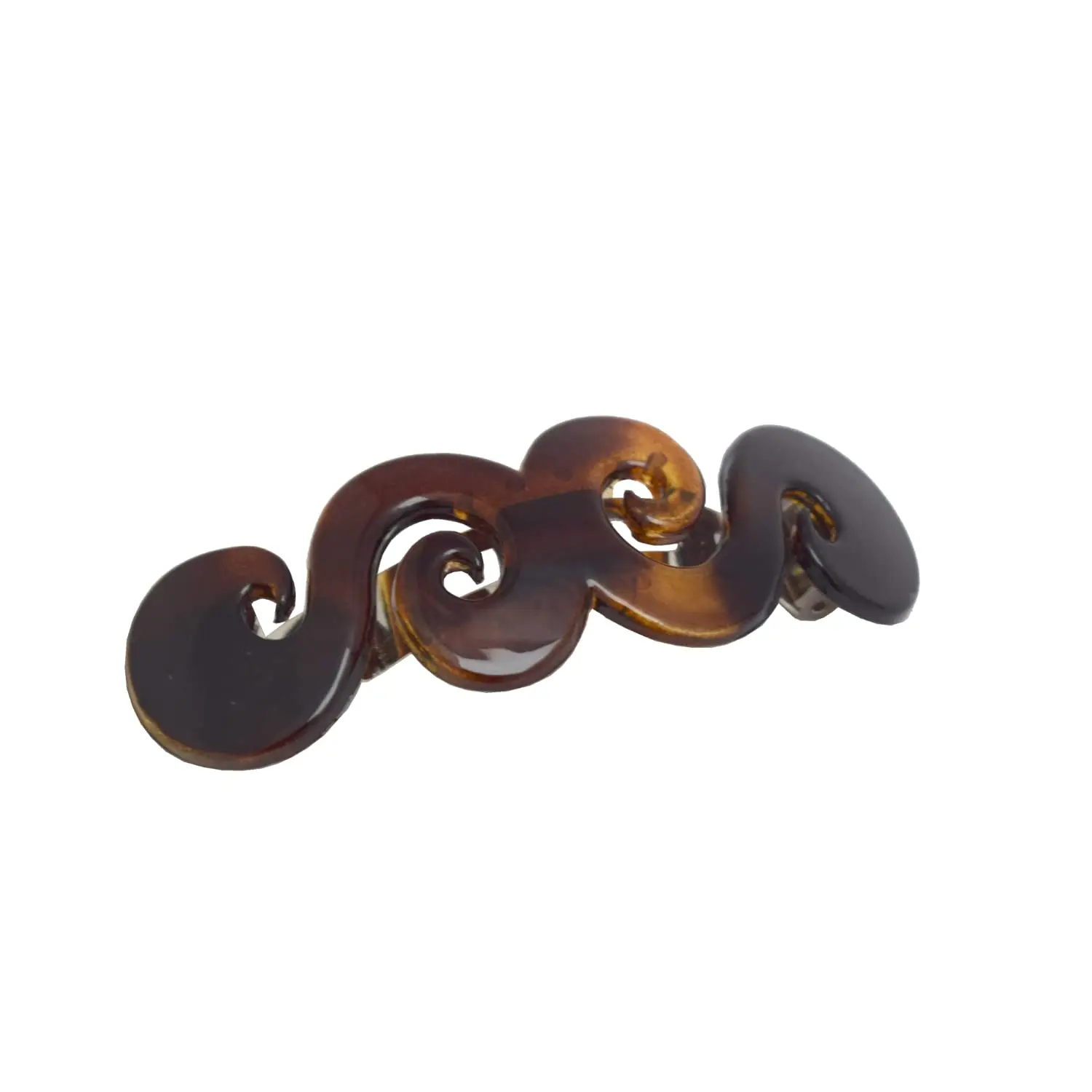 Parcelona French Swirl Medium Shell Cellulose Hair Clip Barrette 3 Inches
