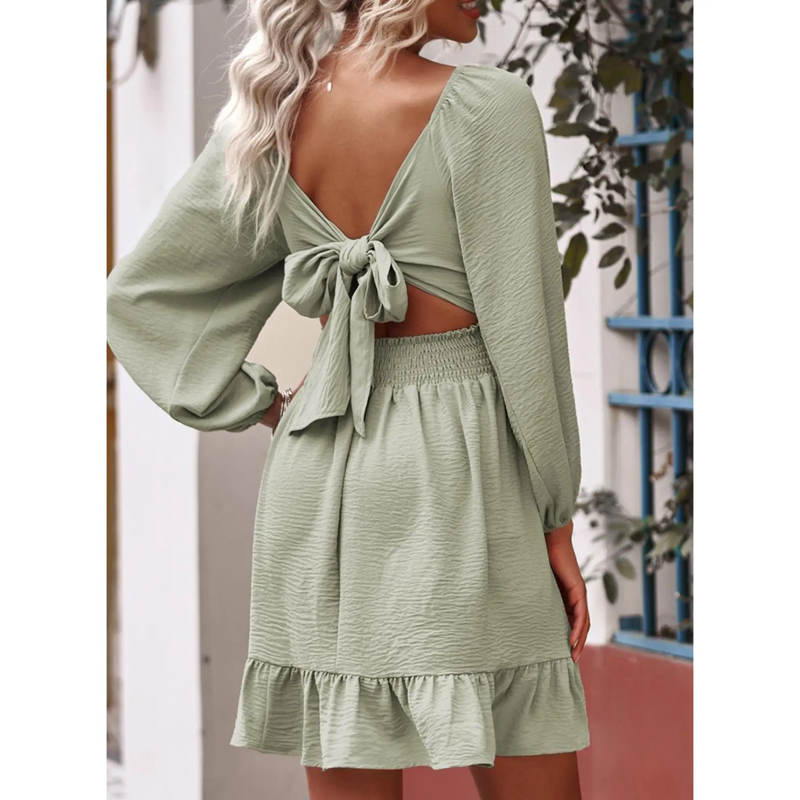 Dokotoo Womens Dress Long Lantern Sleeve Square Neck Tie Backless Sexy Dress Ruffle Elastic Waist A-Line Mini Dress - TikTok Shop Dokotoo Womens Dress Long Lantern Sleeve Square Neck Tie Backless Sexy Dress Ruffle Elastic Waist A-Line Mini Dress - TikTok Shop