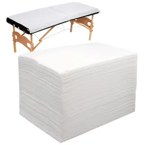 100pcs Disposable Massage Table Sheets Soft Breathable Non-woven Fabric Spa Bed Covers for Massage Beauty Salon Eyelash Wax Tattoo 31" x 71" White