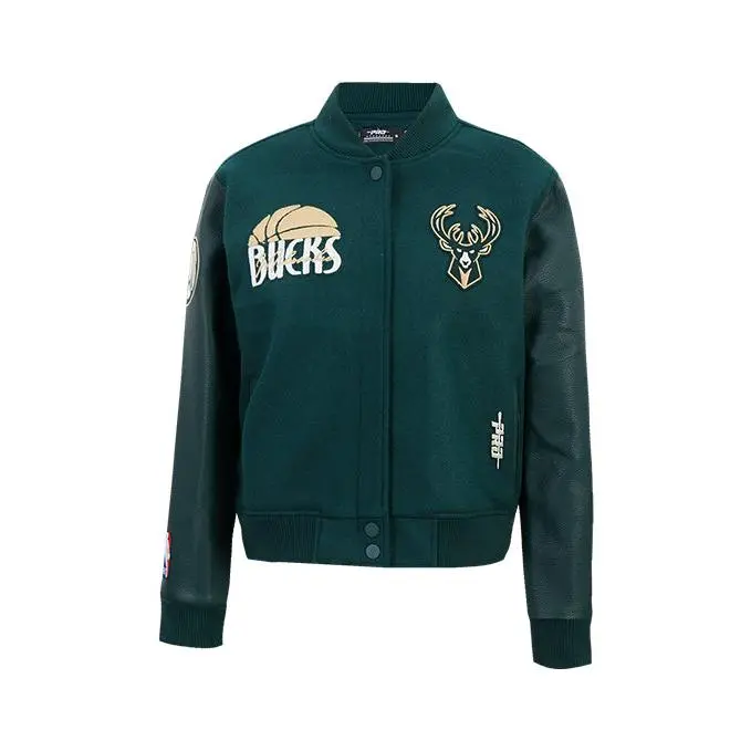 Women's Pro Standard Original Players Milwaukee Bucks Varsity Wool Jacket