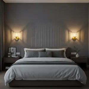 Elegant Crystal Wall Lamp LED Bedside Light for Bedroom, Living Room Hotel Background Wall Light, Corridor Hallway Wall Sconce, Decorative Wall Light