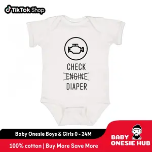 Check Engine Baby Onesie, Funny Diaper Cute Baby Neutral Clothing, Baby Clothes, Newborn Baby Bodysuit,   Bodysuits & One-pieces