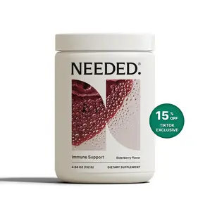 Needed. Immune Support Powder - Elderberry Flavor - 30 Servings - High Quality Vegan Non-GMO - Zinc Elderberry Prebiotics Postbiotics - Pregnancy Safe - Easy to Take Delicious