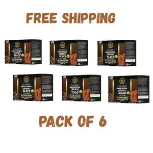 Eternal Gourmet Ganoderma (REISHI) Black Coffee 2 in 1 Made in USA Cafe Negro con Ganoderma Eternal Beverage Nata de ganoderma (Pack of 6)