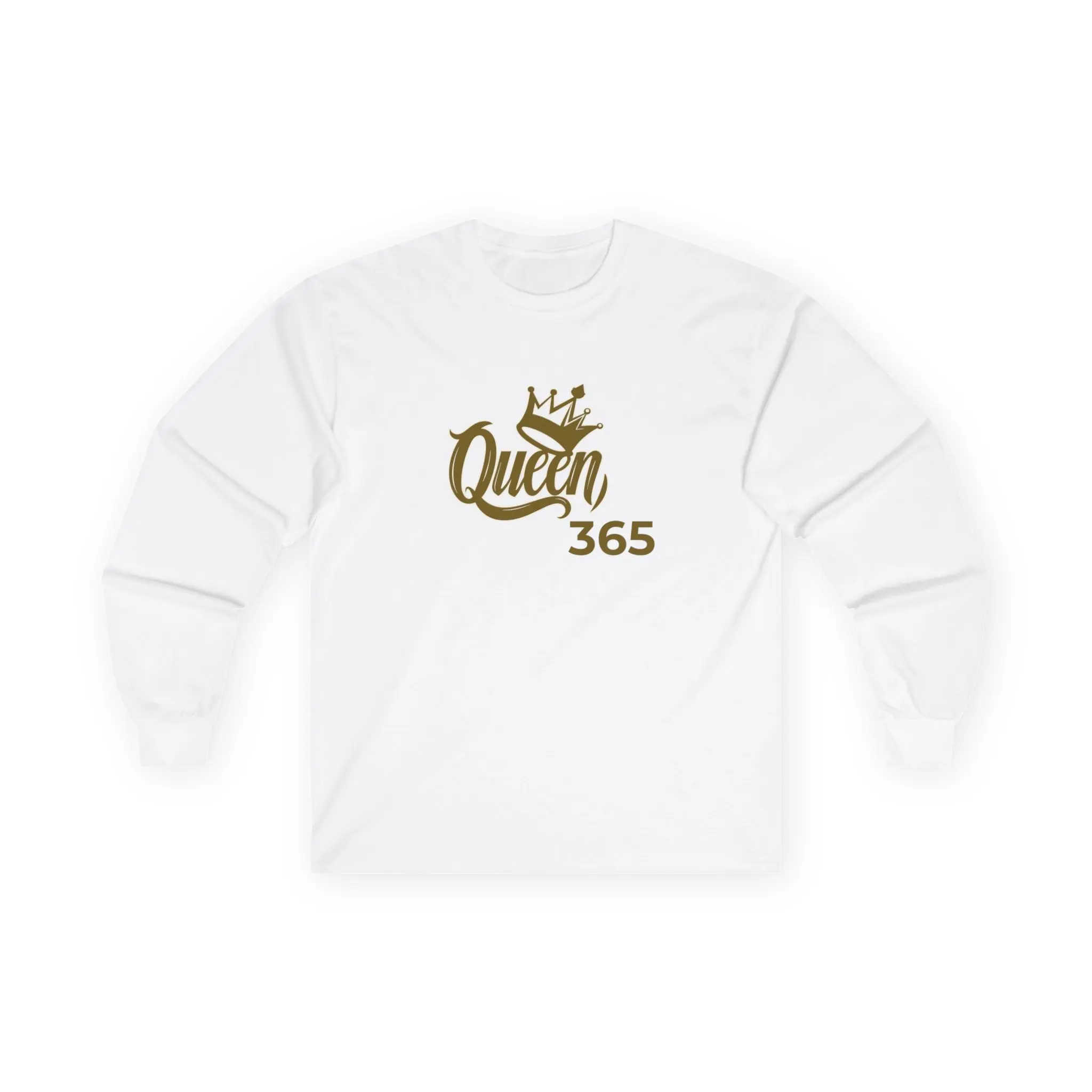 Queen 365 Long Sleeve Tee | Crown Script Typography