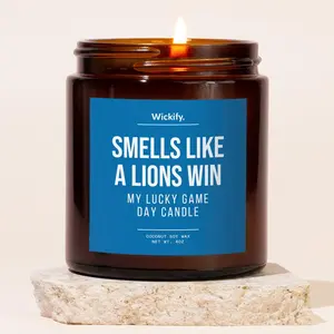 Smells Like A Lions Win, Lucky Game Day Candle, Lions Football Candle, Lions Fans Gift, Game Day Decor, Sport Themed Candle, Cleveland Victory Candle