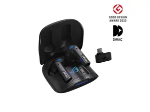 ASUS ROG Cetra True Wireless Gaming Headphones (2.4 GHz & Bluetooth 5.3, ROG SpeedNova, 24-bit 96 kHz audio, Dirac Opteo, Bone-Conduction AI Microphones, Adaptive ANC, 46-Hour Battery Life) - Black