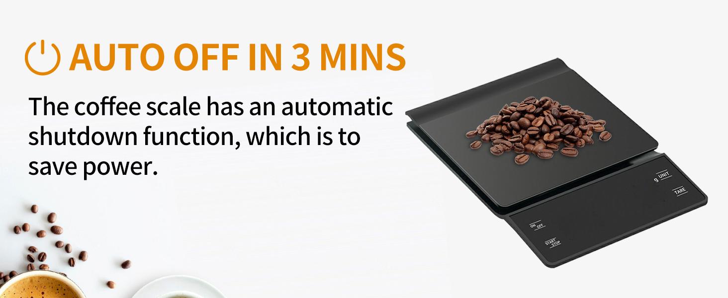 NKOVE Digital Coffee Scale with Timer 3kg/0.1g High Precision Espresso Scale Tare Function for Pour Over Maker Brew