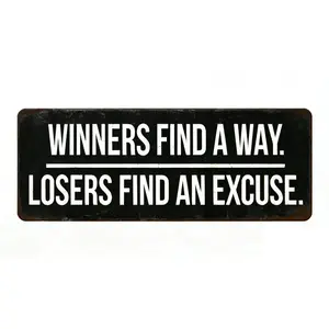 Winners Find a Way Metal Sign - Inspirational Quote Wall Decor for Home Gym, Office, Man Cave