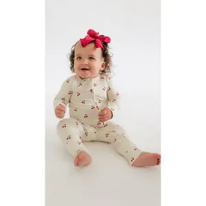 Infant Romper in Cream Cherries