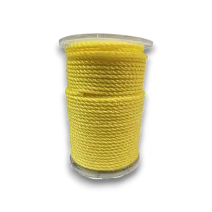 1/4in 3-Strand Polypropylene Rope, Monofilament, 300 ft Length, Yellow