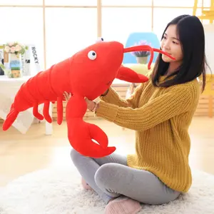 Summer Crayfish Simulation Plush Toy - Cute Cartoon Pillow Stuffed Animal, Popular Online Dragon Shrimp Raising Fun Gift, Office Sofa Pillow