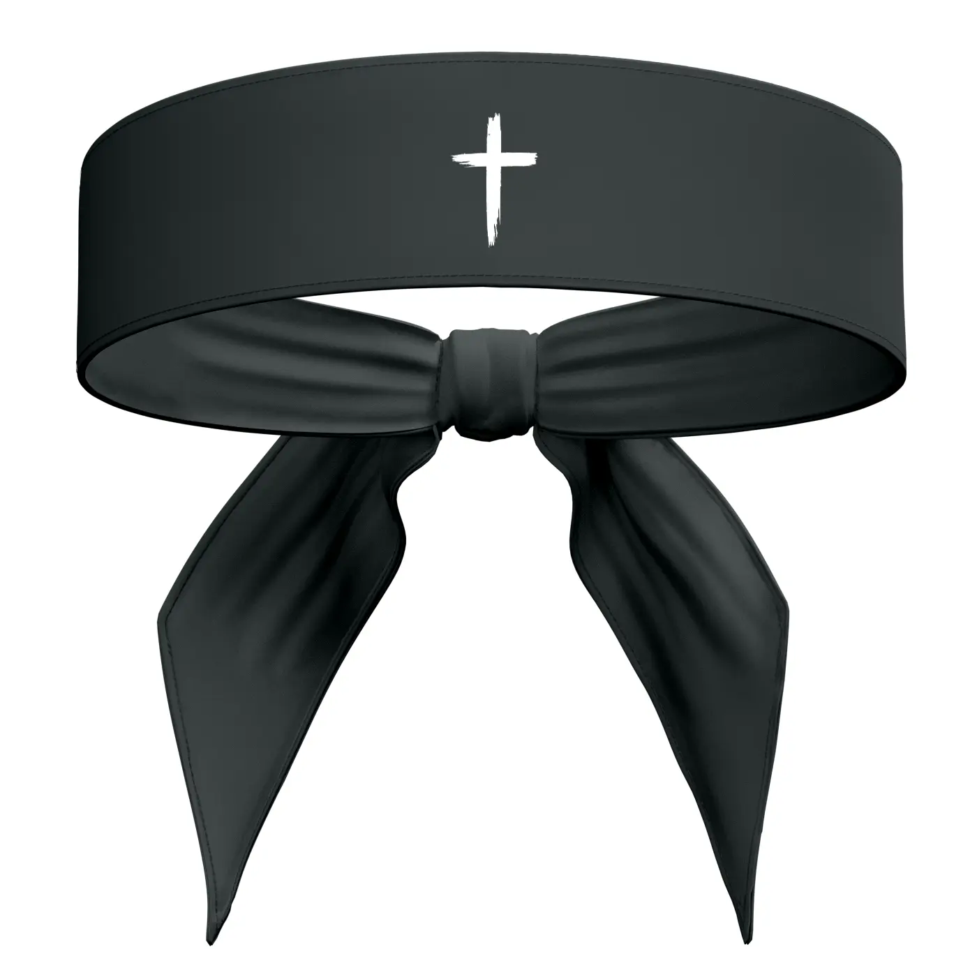 Cross Sports Head Tie Headband Sweat Fitness Black White - Christian Jesus God Scripture Bible Verse Faith Inspirational Men's Women's Kids Sweatband Head Band Sweat Band