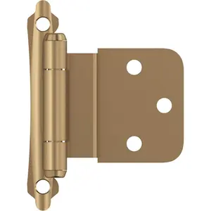 Cabinet Hinge, 3/8 in (10 mm) Inset Self Closing Face Mount, Champagne Bronze, Kitchen Cabinet Door Hinge, 1 Pair/2 Pack Functional Hardware