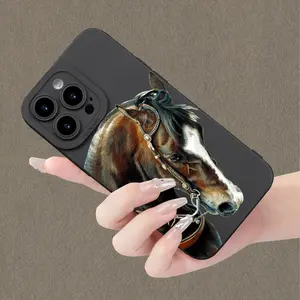 Horse Head Pattern Shockproof Phone Case, Anti-drop Phone Protective Cover, Phone Accessory Compatible with iPhone 15 14 13 12 11 Series Casing Protection Cellphone