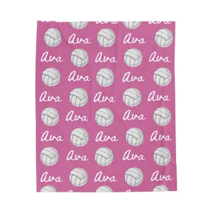 Personalized Volleyball Theme Velveteen Plush Blanket - Ideal for Volleyball Players, Senior Night and Easter Basket Use