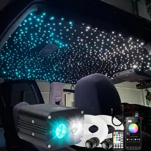 Luxury Dual Color 1000 Starlight Headliner Kit for Car, 20W RGBW Dual Head Fiber Optic Star Light, Twinkle Effect, Music Sync, Bluetooth App Control, 1000 Stars /  with 120 Shooting Stars Kit Car Accessories for men Car Interior Lighting